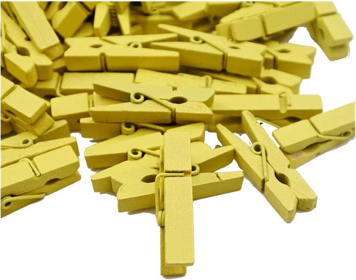 100 Stuks Houten Wasknijpers Mini Kleurrijk Natuurlijke Decoratie Clips — afbeelding 1