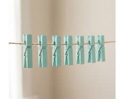 Mini Knijpers Mint – 24 Houten Knijpertjes voor Kaarten & Foto’s — afbeelding 1