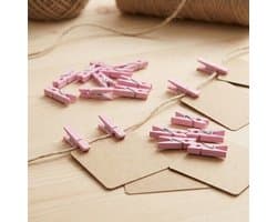 Mini Knijpers Roze - 24 Mini Knijpertjes Roze - Knijpertjes voor Kaarten of Foto's