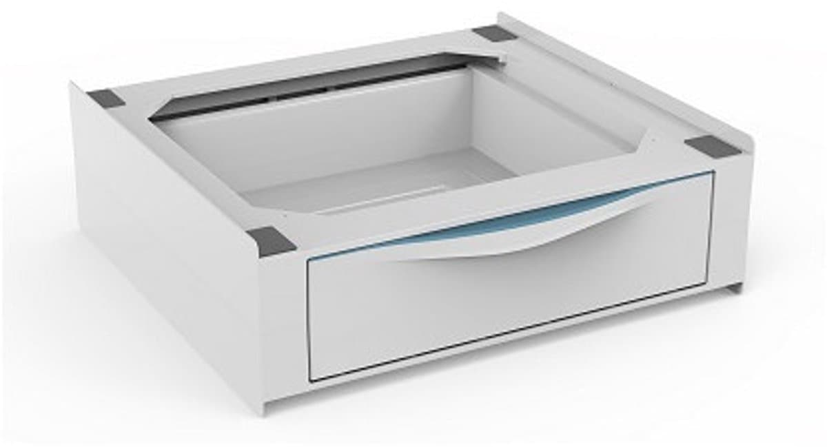 Meliconi Basetorre Extra - D55 x H20 cm - Uitneembare Lade - Stapelset - Antislip - Compatibel met alle wasmachines met een diepte van min. 45 cm - Wasmachineonderdeel & -accessoire - Wit — afbeelding 1