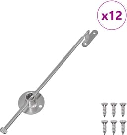 vidaXL - Trekkant-hengsel - 12 - pcs - Zilver - 190 - mm - Metaal — thumbnail 1