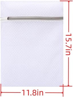 Waszakken - 3 stuks - Waszakken Van Gaas - Universele waszak - Polyester - Geschikt voor het wassen van delicate kledingstukken, ondergoed, sokken en opslag tijdens het reizen - 40 x 30 cm - Wit — thumbnail 5