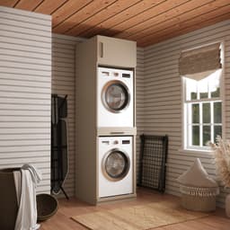 Wasophoogte® Wasmachine Kast Sydney - Wasmachine verhoger - Wasmachine ombouw - 700(D)*665(B)*2350(H) mm - Taupe — thumbnail 2