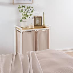 Zyrex® Wasmand 4 Vakken - Wasmand - Wassorteerder - Beige- 36cm x 65cm x 73cm — thumbnail 3