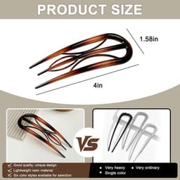 6x Grote U-Vormige Haarspelden Set - Sterke Franse Haarpennen voor Dik & Dun Haar — thumbnail 2