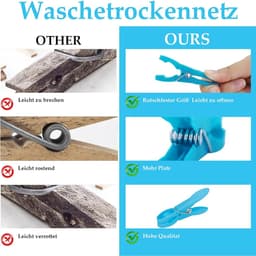 48x Stevige Waslijnpinnen Set - Antislip Kledingknijpers voor Buiten en Binnen — thumbnail 4