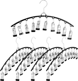 Set van 5 RVS Waslijn Clips Hanger met 50 Anti-slip Klemmen - Ruimtebesparend Droogrek — thumbnail 1