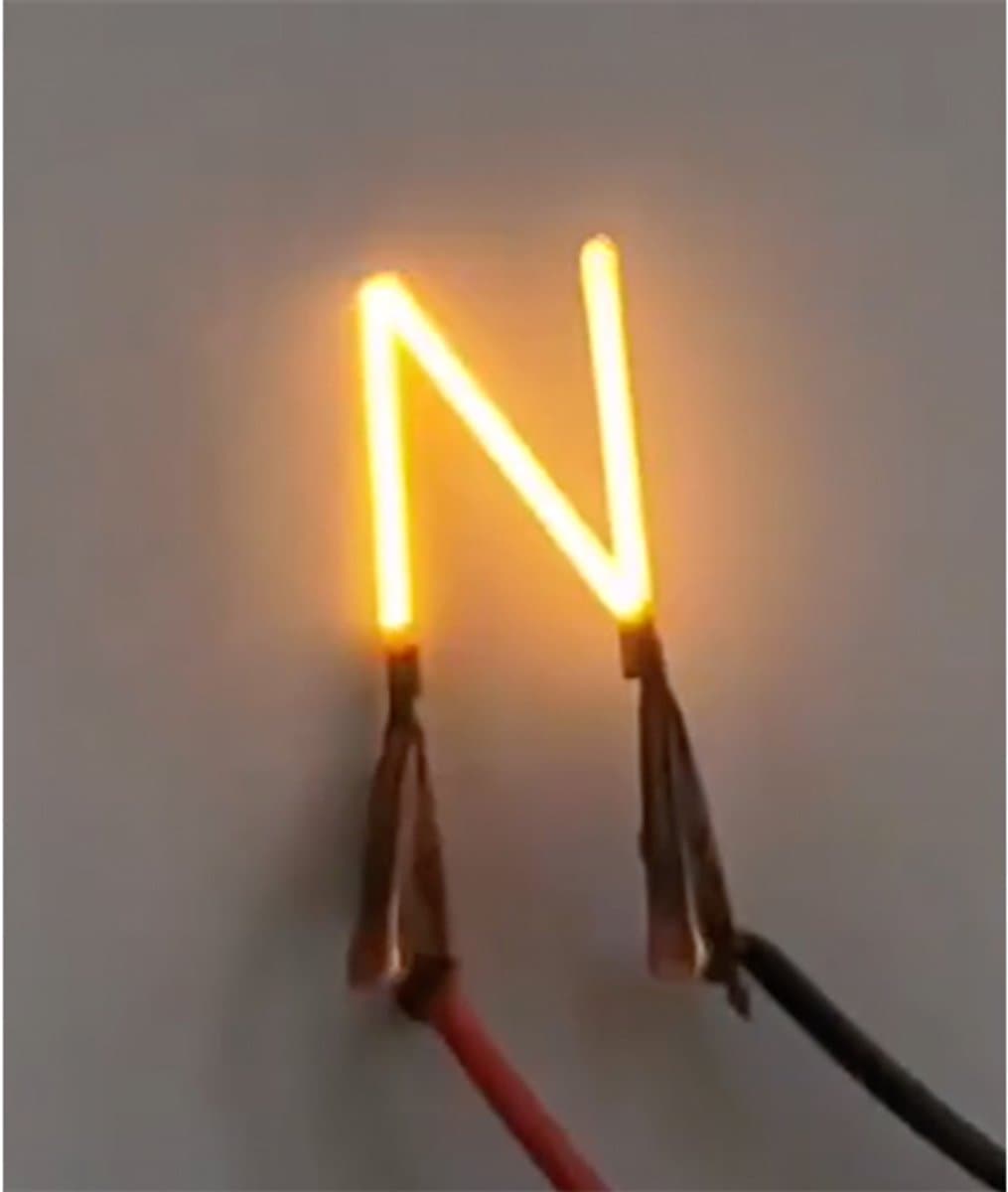 -N- COB LED 3V Filament Letter Geel 3 x 3 cm FPC 2200K 1W Warm-wit — afbeelding 1