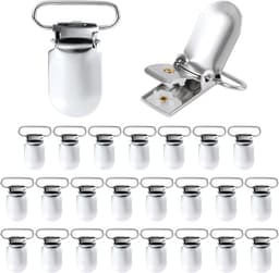 25pcs Silver Suspender Clips - 2.5cm Bed Sheet Clips - Metal Garter Clip Holder voor Mattress Cover - Sofa Cushion — thumbnail 1
