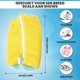 Waszak - Wasnet Voor Schoenen - Waszak Voor Schoenen - Schoenen Waszak - 39 x 19 Cm - Netje Anti-Vervorming - Delicaat Wasgoed - Schoen Wassen - Schoenenwaszak - Wasgoed - Wasmachine - Schoenen / Sneakers - Met Rits En Hangende Ring - Herbruikbaar — thumbnail 2