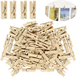 Mini Wasknijpers - Creatief knutselen - set van 400 - natuurlijk hout — thumbnail 1
