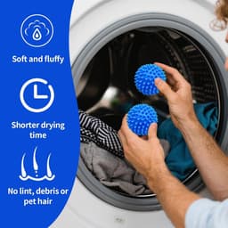 Allecto Plus - 6-pack Herbruikbare Drogerballen voor Wasdroger - Wasbal - Tennisballen - Drogerbal Wasmachine met Vloeibaar Wasmiddel — thumbnail 3