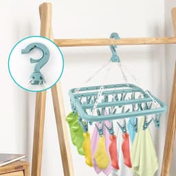 EXCITAT Sokkendroogrek - 32 clips - voor sokken, ondergoed en kleine items - Blauw — thumbnail 4