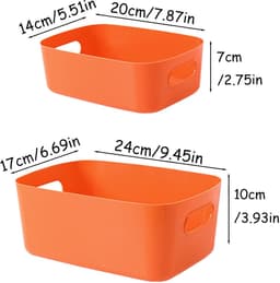 Kunststof Opbergdozen - Multifunctionele Organizer - 2 Stuks - Oranje — thumbnail 3