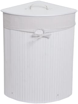 Hoekwasmand MCW-C21, Wasbox wasmand, bamboe 61x48x35cm 50l ~ wit — thumbnail 3