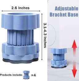 4 stuks - anti-vibratie pads voor wasmachine, in hoogte verstelbare wasmachine ondersteuningspads, trommel stille pads 6,8X8cm (blauw) — thumbnail 2