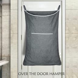 Hangende wasmand tas - ruimtebesparend - 1 stuk - grijs - 35L x 22W inch — thumbnail 2