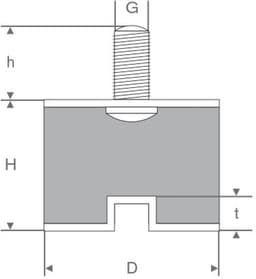 Rubbermagazijn - Trillingsdemper Type B 10x10mm - M4 - Set 10 stuks — thumbnail 2