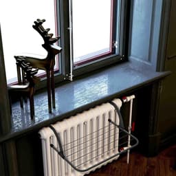 Radiator Drying Rack Foldable Balcony Drying Rack 3 m Length 50 x 33 x 16 cm Painted Steel — thumbnail 2