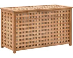 vidaXL - Wasmand - 77,5x37,5x46,5 - cm - massief - walnoothout
