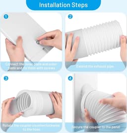 Raamafdichting voor airconditioning - 4 stuks - mobiele airconditioner - raamadapter - 15 meter afvoerslang - diameter 13 cm - raamafdichting — thumbnail 5