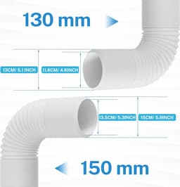 150 mm - 15 m lengte voor airconditioning afvoer - PP flexibele afvoerbuis - hittebestendig - compatibel met draagbare AC's — thumbnail 2