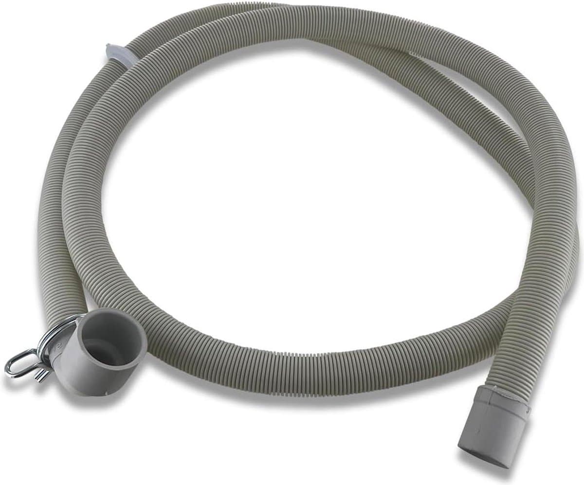Famanu – Afvoerslang, 1,8 m, diameter 30/20 mm, universeel geschikt voor vaatwasser en wasmachine, met bevestigingsboog — afbeelding 1