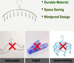 JGS ® Roestvrijstalen Kledinghangers Met Clips Voor Multifunctioneel Gebruik — thumbnail 2