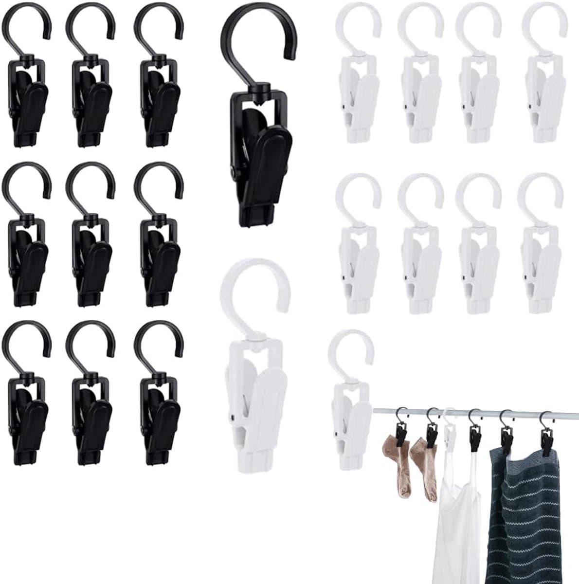 Wasknijpers, cliphaken, voor kleding, gordijnen, hoeden, zwart en wit — afbeelding 1