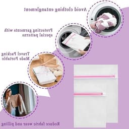 Set van 4 Herbruikbare Waszakken met Rits voor Delicate Kleding, Ondergoed en Reisorganizer - 23×30 cm en 30×40 cm — thumbnail 3