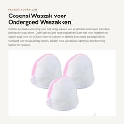 Waszak met rits - Waszak voor ondergoed - Waszak voor sokken - Waszakken groot - Set van 3 - Roze katoen — thumbnail 1