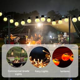Solidchoice - Lichtkettingstangen voor Buiten - 2,4 m Metalen Stangen voor Tuin- en Terrasverlichting — thumbnail 4