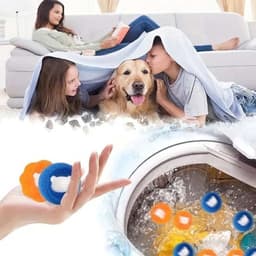 Opvangballen 20 Stuks - Herbruikbare Wasballen - Dierenharen Verzamelen - Zachte Spons - Ruimtebesparend - Eenvoudig in Gebruik — thumbnail 4