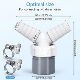 Afvoerslang voor wasmachine 40mm - Y-adapter voor vaatwasser en droger - dubbel aansluitbaar - gedeelde afvoer - ShopVlot — thumbnail 3
