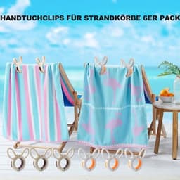 Wasknijpers 6 Stuks - Winddichte Handdoekklemmen - Grote Strandhanddoekklemmen - Kunststof Wasknijpers - Konijnenoren Ontwerp - Hoogwaardig Materiaal — thumbnail 2