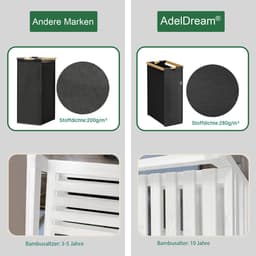 Wasmand 200 l - 4 vakken - bamboe - met 2 planken voor optimale organisatie - ShopVlot — thumbnail 3