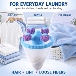 Pluisvanger wasmachine 4 stuks - roterende roller - effectief dierenhaar verwijderen - voor schone was - ShopVlot — thumbnail 5