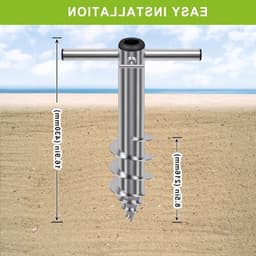 Parasol grondanker voor stevige bevestiging, 42 cm aardspijker, ideaal voor parasols en kledinglijnen, geschikt voor 3-5 cm polen — thumbnail 4