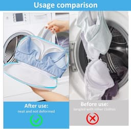 3 stuks - Bh Waszakken - 34 x 20 cm - Lingeriewaszak voor dames - Wasbeschermer voor bh's in de wasmachine - Waszak van mesh - Waszak - Vormvast - Herbruikbaar - Kledingbescherming - Speciaal ontworpen voor delicate lingerie - Blauw — thumbnail 5