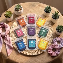 9 x 10 g textielverfset voor doe-het-zelf overhemd, kleurstof voor textiel, machinewasbaar, alles in 1 stof, tie dye batikkleuren, set voor T-shirts, stoffen zakken, doe-het-zelf kleding — thumbnail 5