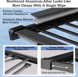 Uittrekbaar Droogrek - Kledingrek Kast - Ruimte Besparen - Stille Demping - 45-120 cm Breed - Aluminiumkleur — thumbnail 4