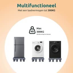 George Napoli Wasmachine Verhoger 8 Poten met 4 Wielen - Opbouwmeubel - Sokkel - Onderzetter - Onderbouwkast - Kast - Ook voor Droger, Koelkast, Vaatwasser en Vriezer - Zwart — thumbnail 5
