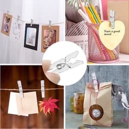 50 stuks hangende clips, doorzichtige wasknijpers, transparante kunststof klemmen, mini-klemmen, kleine hangende veerclips voor het ophangen van foto's, lichtsnoeren — thumbnail 2