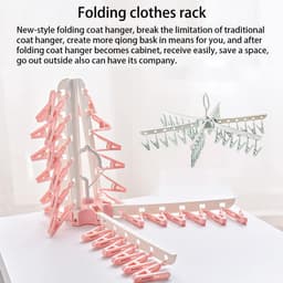 Dailygoods- Droogrek 365° draaibaar - Sokkenstandaard met 36 clips - Opvouwbaar - Multidirectionele sokkendroger - Ideaal voor ondergoed - Vrije luchtcirculatie - Sokkenrek — thumbnail 4