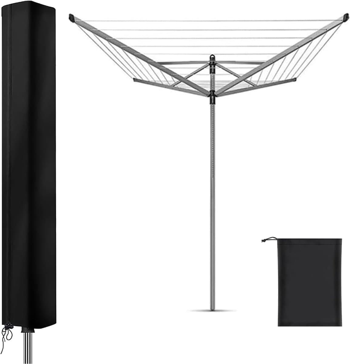 Beschermhoes voor droogmolen met ritssluiting, 420D Oxford, waterdicht, winddicht en uv-bestendig, scheurvast (160 x 15 x 15 cm) — afbeelding 1
