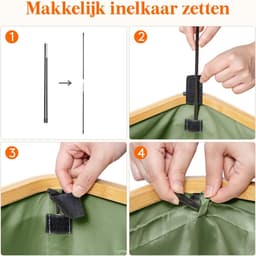 Smalle Wasmand Met Deksel 50L - Bamboe Wasbox Met Uitneembare Waszak En Handgreep - Ruimtebesparende Laundry Basket Voor Slaapkamer, Badkamer En Wasruimte - Stijlvolle Wasverzamelaar — thumbnail 5