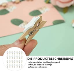 Ster Wasknijpers - Houten Clips - Decoratief Knutselen - Natuurlijk Hout - 100 Stuks - Wit — thumbnail 5