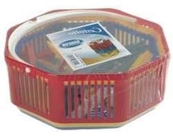 Wasmand met knijpers - Opbergmand - Kleding ophangen - Inclusief 30 knijpers - 19 cm diameter - Grijs