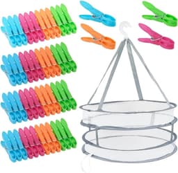 Wasknijpers Set - Kledingklemmen Mand - Kleding Drogen - Windbestendig Ontwerp - 48 Stuks - Multicolor — thumbnail 1