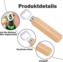 30 stuks houten flesopeners, flesopener met houten handvat, cadeau voor mannen en bierliefhebbers — thumbnail 2